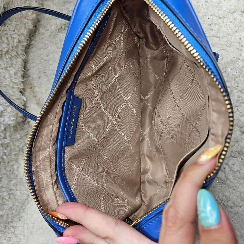 Michael Kors Blue Logo Jet Set‎ Crossbody Purse